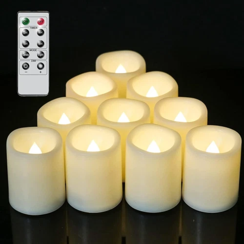 Eldnacele Led Flickering Flameless Votive Tea Lights Candles 10