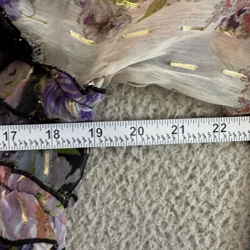 River Island Paisley Volantes En Niveles Talla 10 Dorado Acento Metálico Profundo V Foto 4 de 4