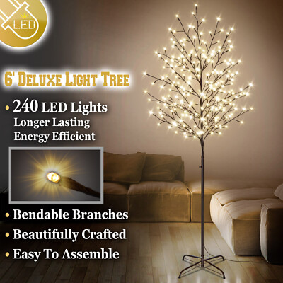 6ft Star Light Tree Tall 240 LED Light Warm Light Party Holiday Indoor Outdoor