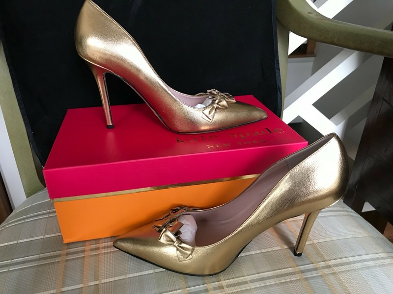 NIB Kate Spade Lennin/Old Gold Shoes Pumps 7.5 M