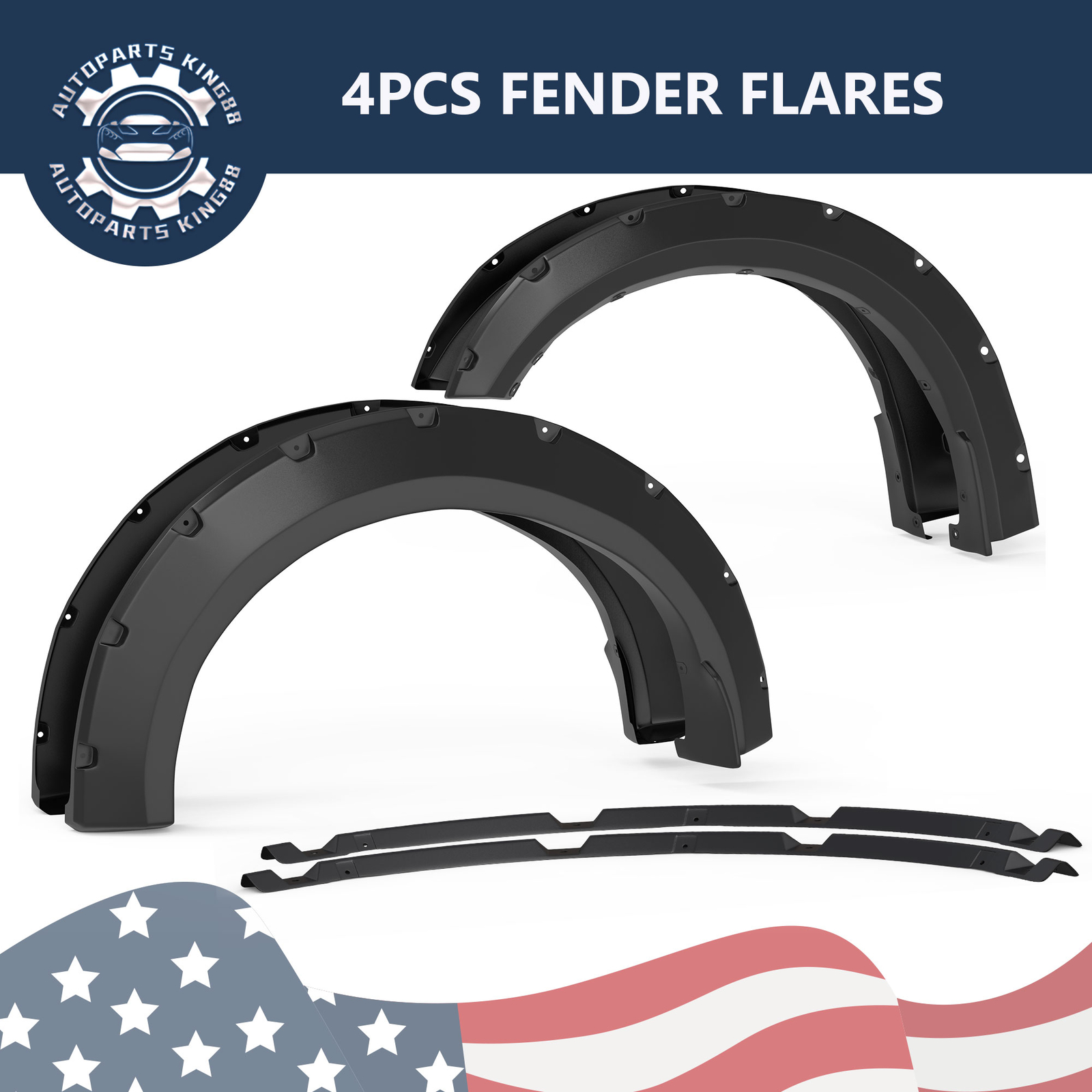Fender Flares for 2018-2020 Ford F150 F-150 Pocket Rivet Tire Coverage Flexible