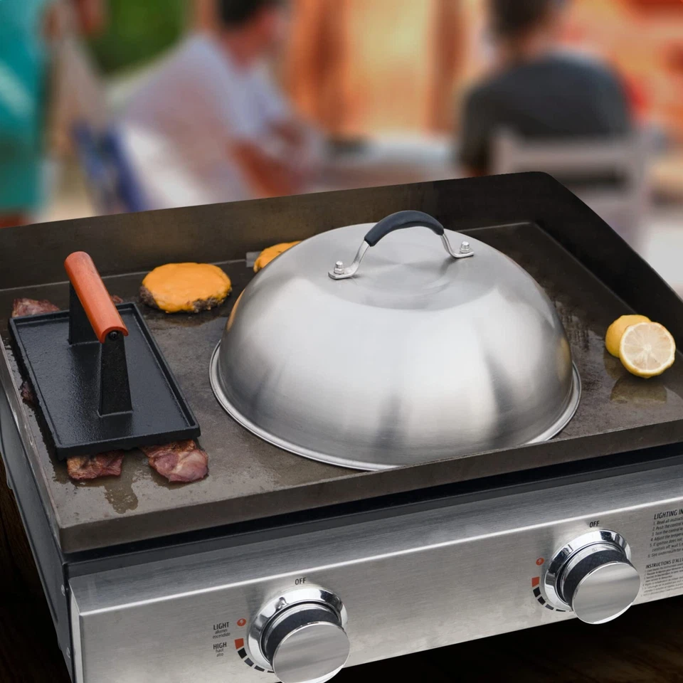 Prensa de plancha de hierro fundido con cúpula de fusión de 12 pulgadas para Blackstone para hamburguesa Smash Foto 4 de 4