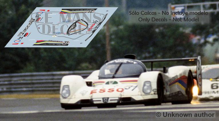 Décalcomanies Peugeot 905 Evo Le Mans 1992 - 1:32, 43, 24, 18 - Slot & Talbot