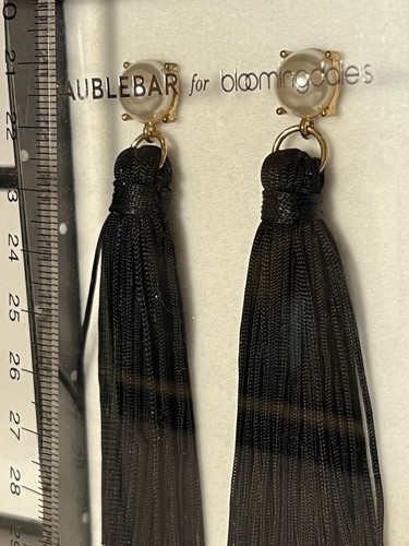BAUBLEBAR  Bloomingdale’s PEARL/BLACK/Gold Faceted PEARL Sting Tassel Drop-BLACK