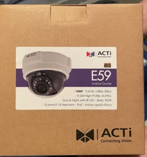 ACTi E59 10MP Indoor IP Dome Camera: Day/Night with IR LED 1080P-  NEW