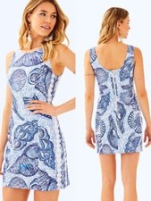New Lilly Pulitzer MILA SHIFT DRESS Blue Peri Pop Up Stuffed Shells 0 4 6 8 10