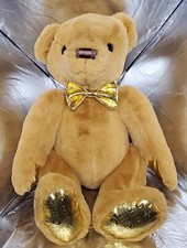 FAO Schwarz 160th Anniversary Stuffed Bear with Embossed Paws Bowtie 13.5" Flaw