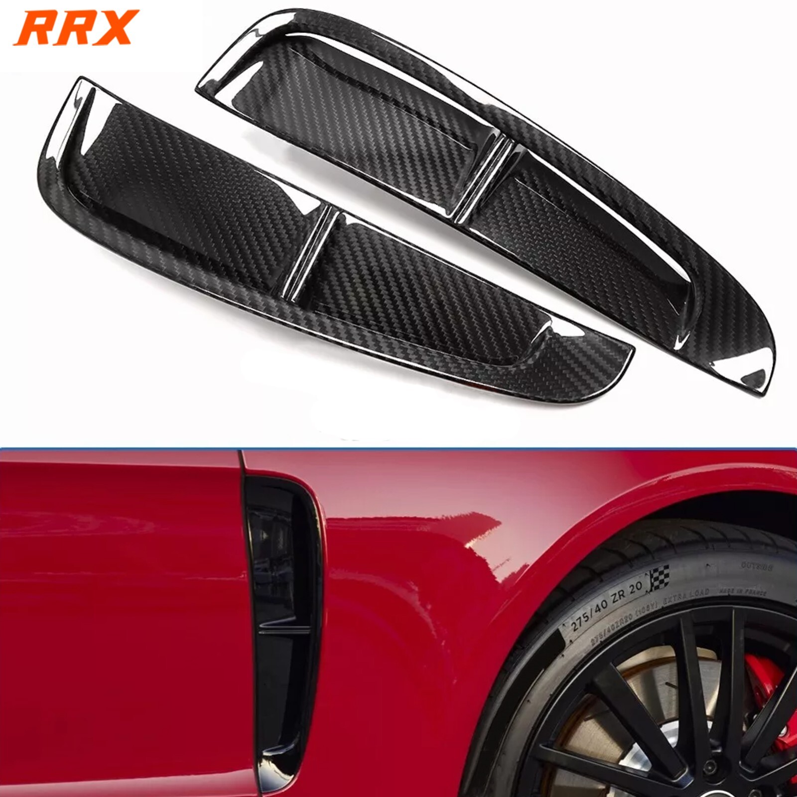 Real Dry Carbon Fiber Side Fender Air Vent Cover For Porsche Panamera 971 17-23