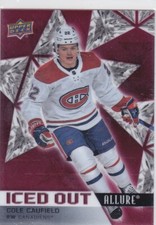 2021/22 ALLURE..COLE CAUFIELD..ICED OUT..ROOKIE..CARD # IO-19..CANADIENS. rookie card picture