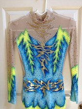 RHYTHMIC GYMNASTICS OR ICE FIGURE SKATING CUSTOM LEOTARD 12-14 yrs REDUCE PRICE