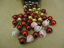Standard Lot of 48 Ornament Balls 2in Diameter Red/Gold/Silver