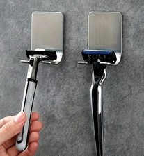 2 ganci porta rasoio bagnato acciaio inox bagno doccia cucina supporto gancio adesivo✅