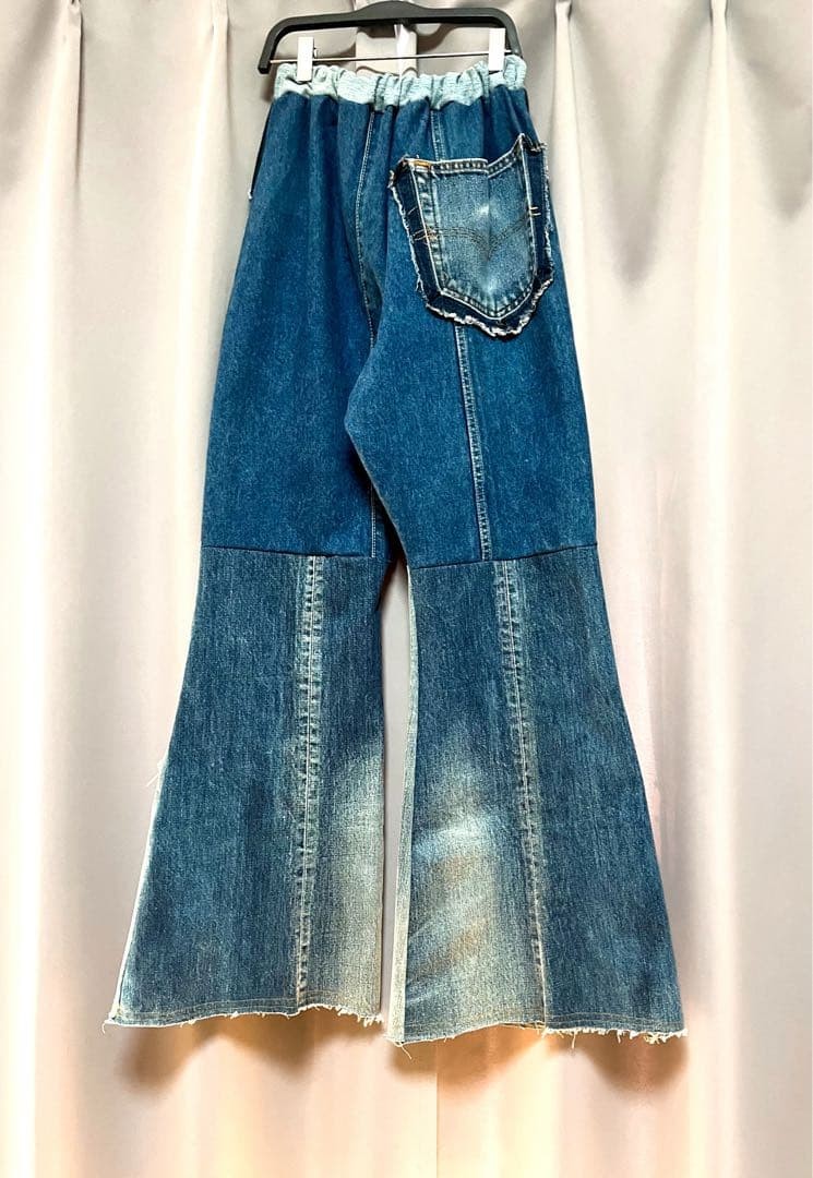 Maxi Length Reconstructed Remake Patchwork Wide D… - image 4