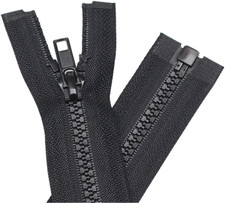 2PCS 5 26 Inch Separating Jacket Zippers for Sewing Coats Jacket Zipper Black M