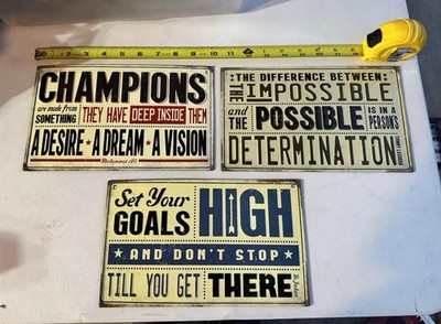 Open Road Brands Set of 3 Motivational Inspirational Metal Wall Signs Decorative