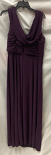 NWT Alex Evenings Dress Maxi 16 Purple Aubergine Cowl Pleat Mother of the Bride