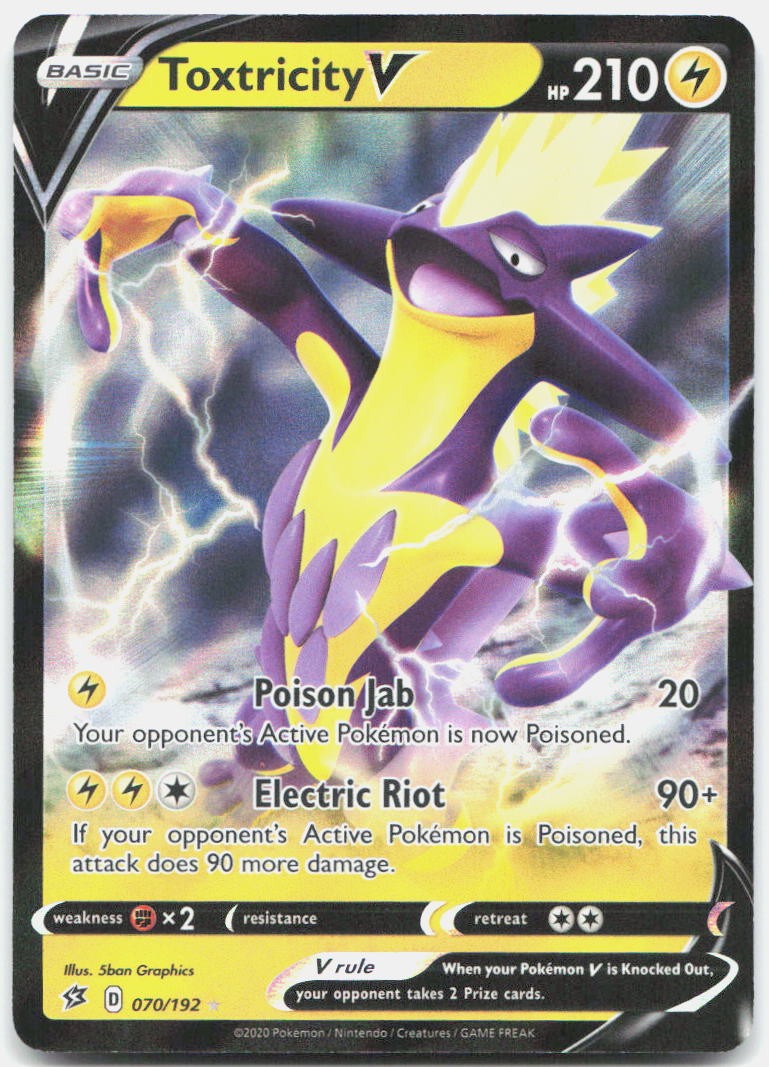 Toxtricity V 070/192 Holo V Rare Rebel Clash Pokemon Holo Near Mint