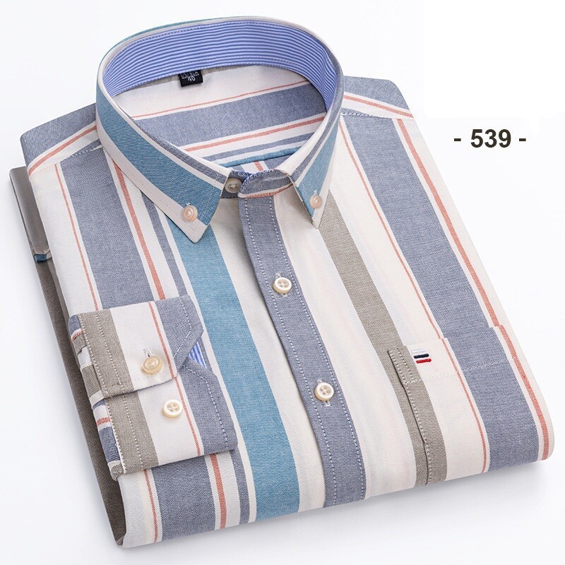Camisas Oxford para Hombres Formales Negocios Mangas Largas Algodón Informales Camisas de Vestir Prendas para el torso