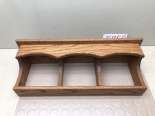 Vintage Medium Wood 3 Section Wall Shelf Oak Cottagecore Farmhouse Country