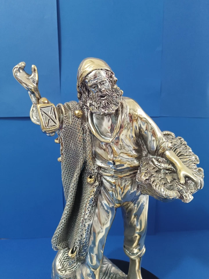 ANDROS PREZIOSI - Pescatore, Statua in Resina E Argento AG800 - Immagine 3 di 4