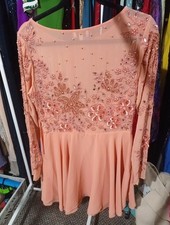 Virgos Lounge Size 12, Peach Skater Dress With Sequin Beaded Detail