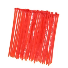 50 Pack Red Heavy Duty Cable Ties, 120 lbs, Plastic Zip Ties, Wire Management
