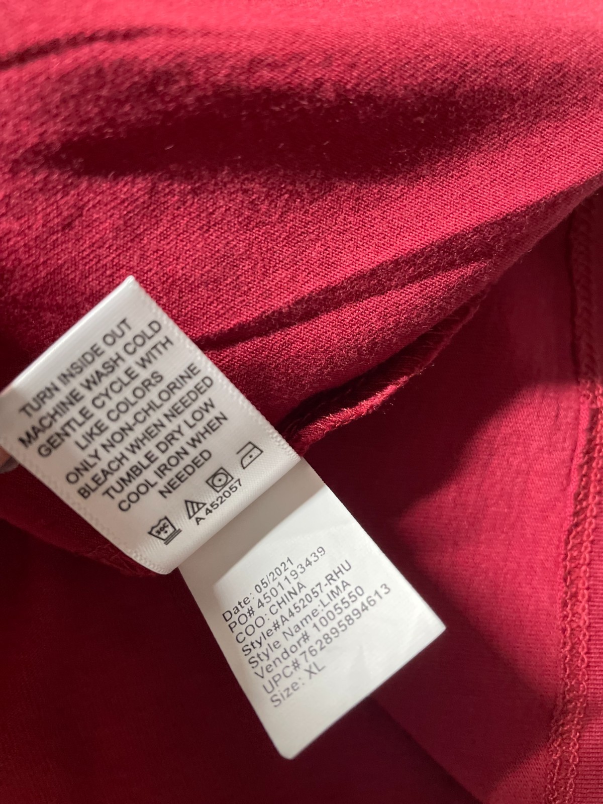 Logo By Lori Goldstein Womens Dark Red Round Neck Comfy The Tee Size X-Large