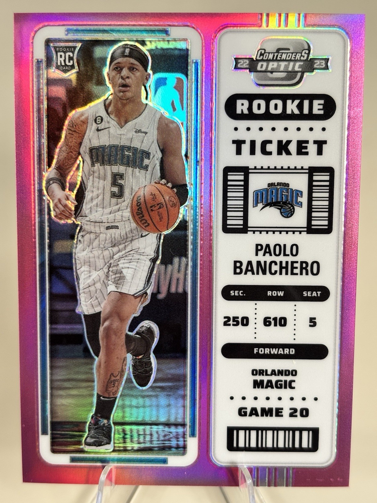 2022-23 Panini Contenders Optic - Paolo Banchero #18 Pink Prizm /75 (RC)