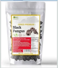 Orgnisulmte Dried Black Fungus Woodear Mushrooms Premium All Natural Vegan an...