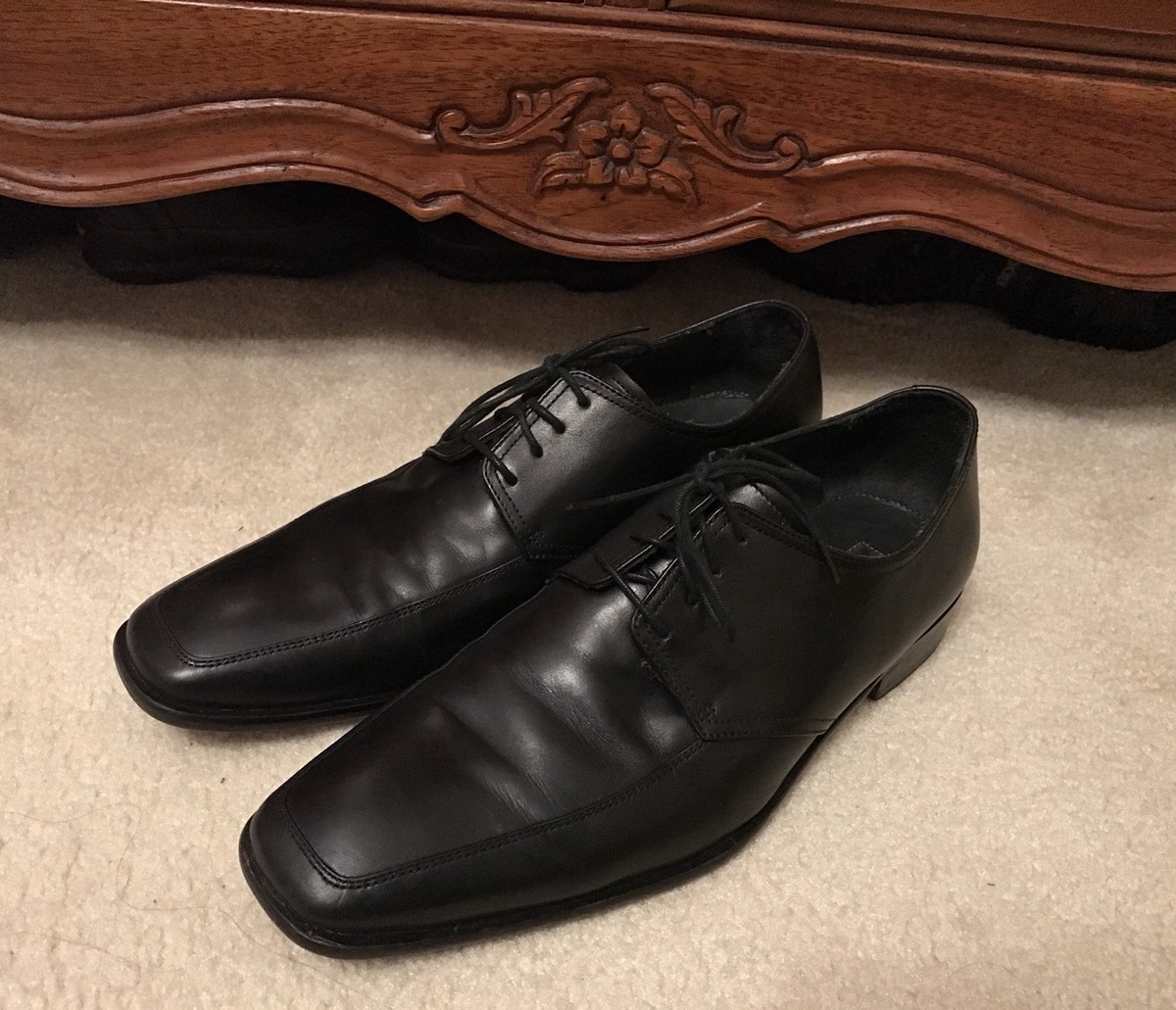 Men's Gordon Rush Collection Black Leather Lace Up Dress Shoes Sz