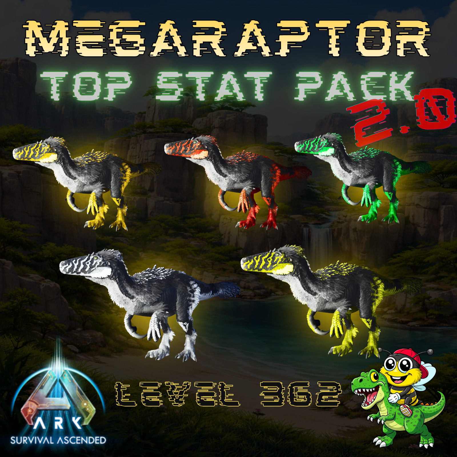 ARK-Survival-Ascended-Top-Stat-Megaraptor-Colors-Pack-PvE-PC-XBOX-PS5-BusyBee