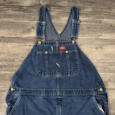 Vtg Dickies Overalls Mens 44x30 (29) Blue Denim Jean Carpenter Bibs Pants  Work