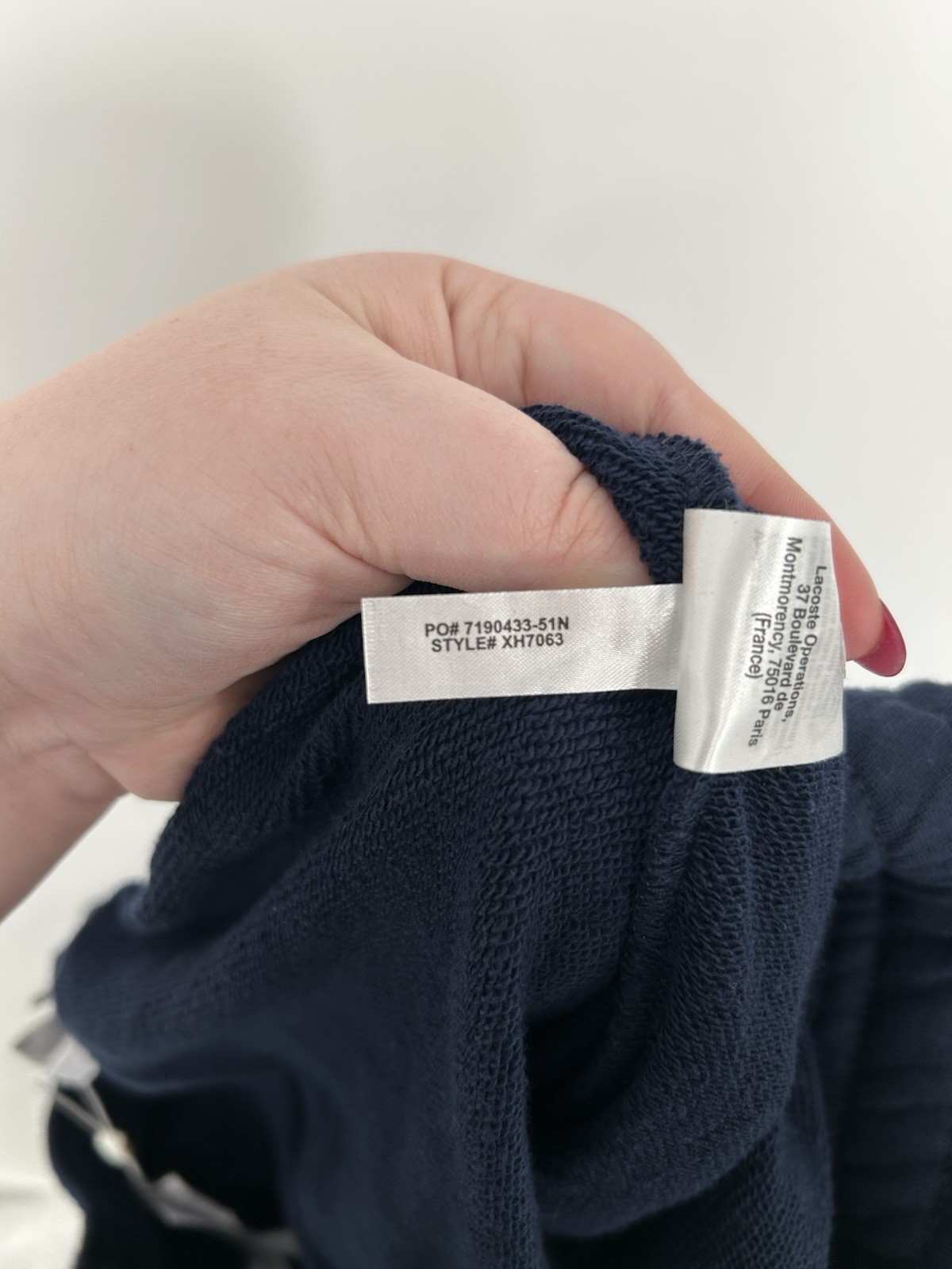 Lacoste Tapered Fleece Pants Joggers Sweatpants Navy Blue Drawstring Mens 3XL thumbnail 7