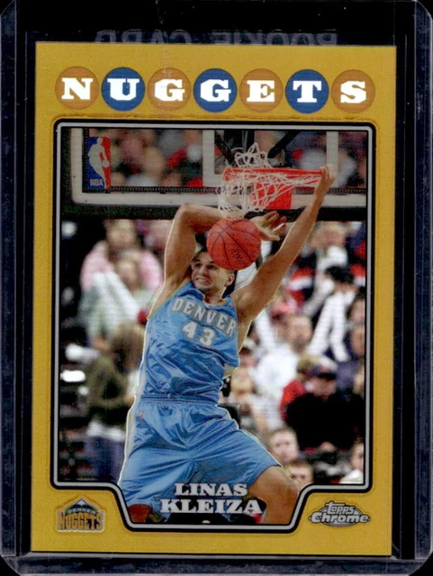2008-09 Topps Chrome Linas Kleiza Refractor Gold #1/50 Nuggets