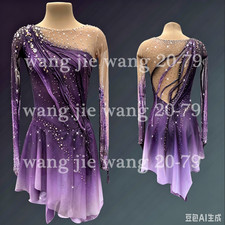 Ice Figure Skating Dress Figure Skating Dress For Competition purple dyeing