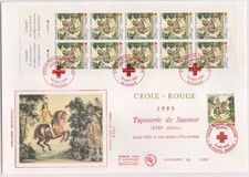 FRANCE - Bande carnet Croix Rouge 2044 sur grande enveloppe 1er jour