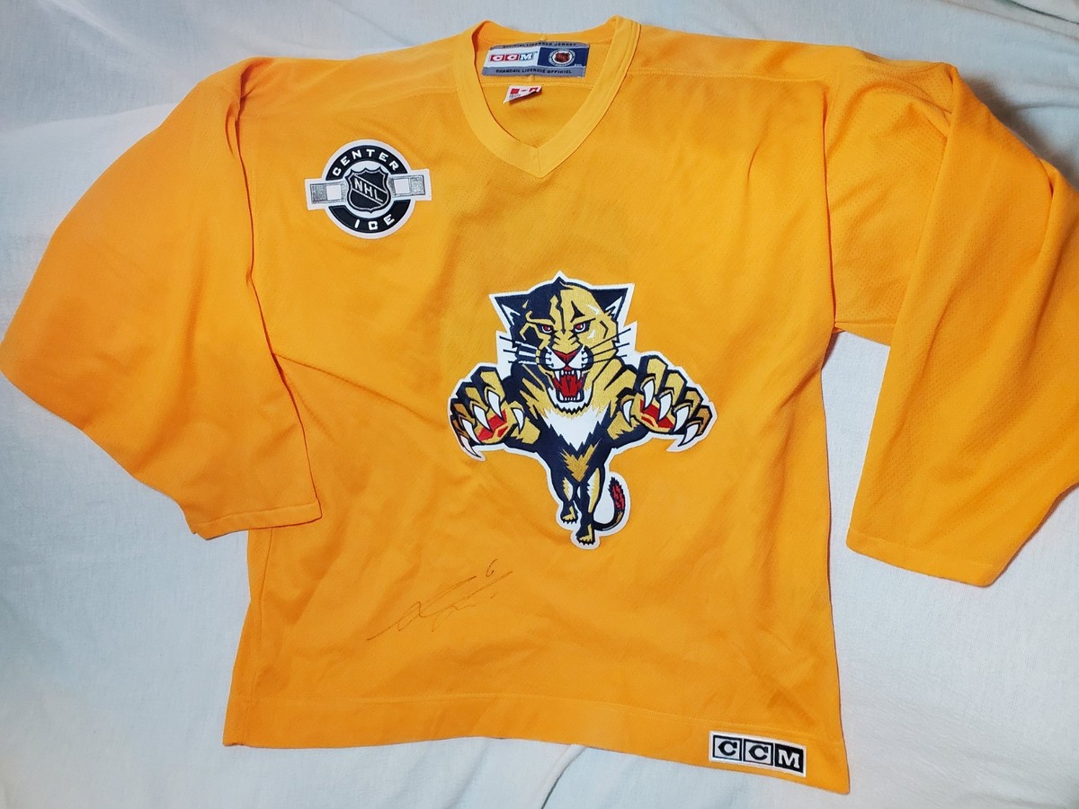 Florida Panthers Vtg CCM NHL Bud Light Party Zone Yellow Jersey XL