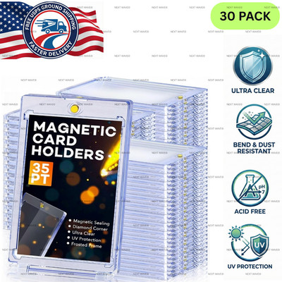 1/5/10/30 Magnetic Trading Sports Card Holders 35pt One-Touch Hard UV Protection