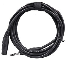 Rockville RCXFB10B 10' Female XLR to 1/4'' TRS Cable, 100 Copper, Noise-Free