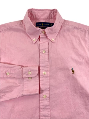 Ralph Lauren Polo Men's CUSTOM FIT Flesh Pony Cotton Pink Dress Shirt 16 32-33 - Image 1 of 4