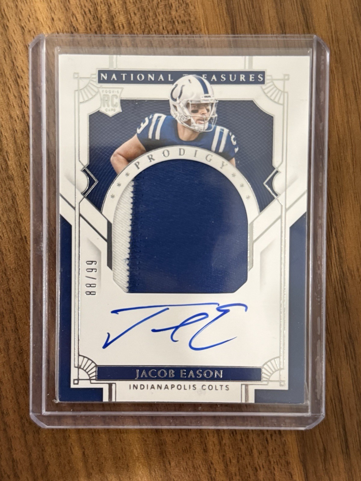 2020 National Treasures Prodigy Patch Auto /99 Jacob Eason RPA Rookie RC