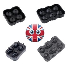 Large Silicone Ice Cube Tray with Lid Square Mould Giant Jumbo Maker Whisky Gin