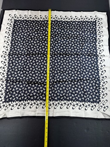 Coach Signature Print Silk Square Scarf Vintage Navy Blue White Designer 35”x35” by Coach, $42 - Photo 2