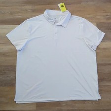 NWT All in Motion Men's White Jersey Polo Shirt Size XXL