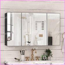 Mirrored Medicine Cabinet Large Wall Mounted Mirror Cabinet with Shelves