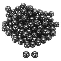 100Stk Schwarze Courage Stone NatüRliche Steinperlen 10Mm Runde Lose Perlen