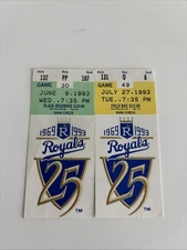 Kansas City Royals 1993 Ticket Stubs