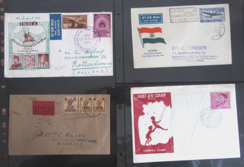INDIA FDC Lot - 1947 1948 1957 - JAI HIND Cover and First Fligt Cover