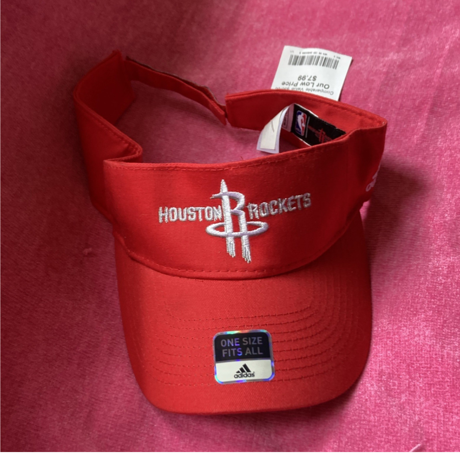 adidas NBA Houston Rockets Red Visor One Size Officially Lic