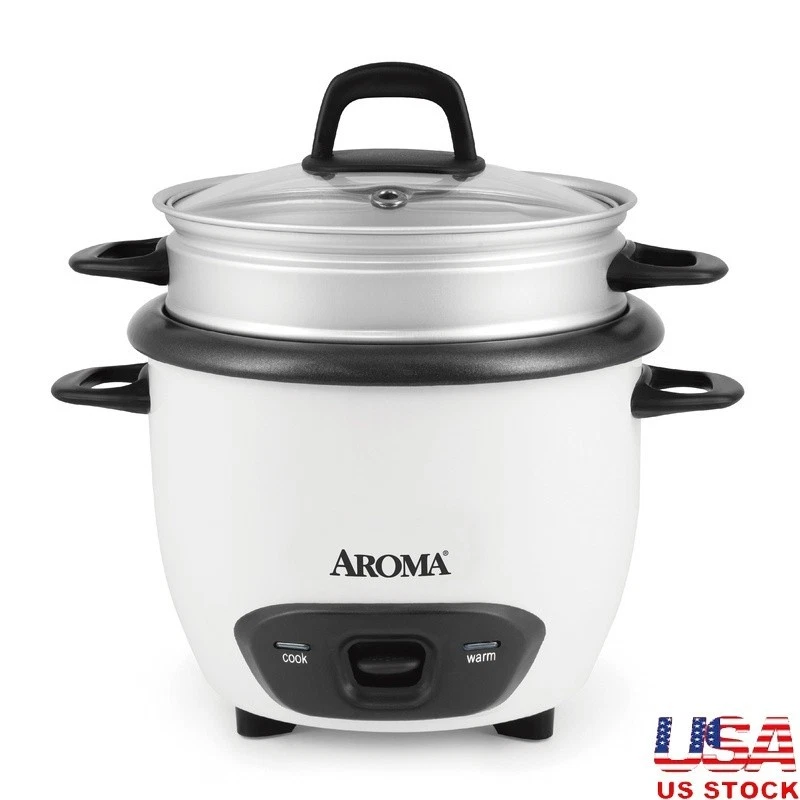 6-Cup Rice Cooker Food Steamer One-Touch Operation Healthy Meals Dishwasher Safe